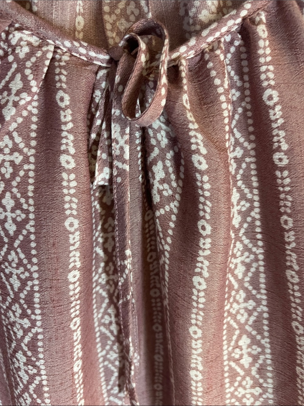 Fred David Mauve Patterned Peasant Blouse Size M - Picture 3 of 6